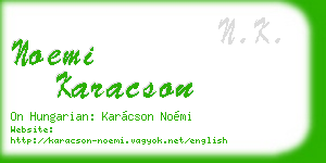 noemi karacson business card