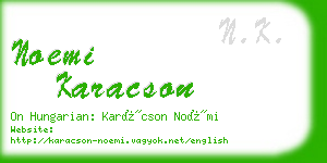 noemi karacson business card